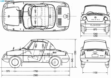 1960 Mazda R360 Coupe blueprint